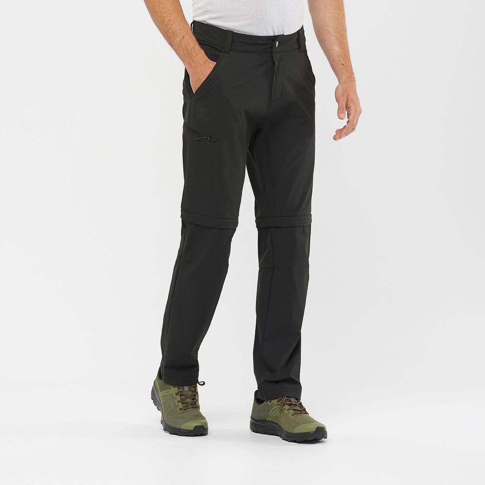 Pantalones Salomon Hombre Negras - Salomon Argentina WAYFARER ZIP OFF M,045867-PLH